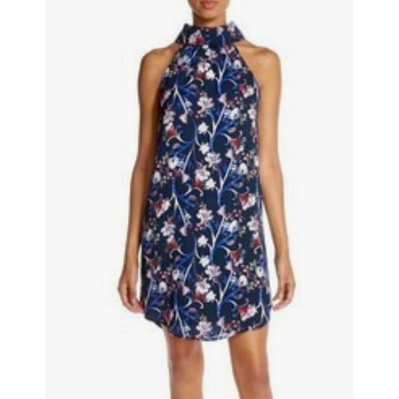 CHARLES HENRY Floral Halter Dress. Size L - Picture 1 of 7